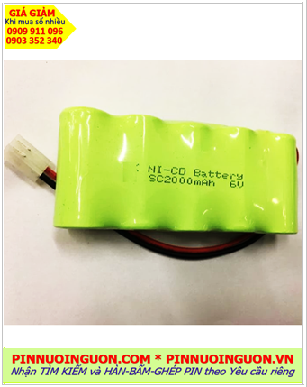 Pin sạc 6v-SC2000mAh; Pin sạc NiMh 6v SC2000mAh; Pin sạc công nghiệp 6v SC2000mAh